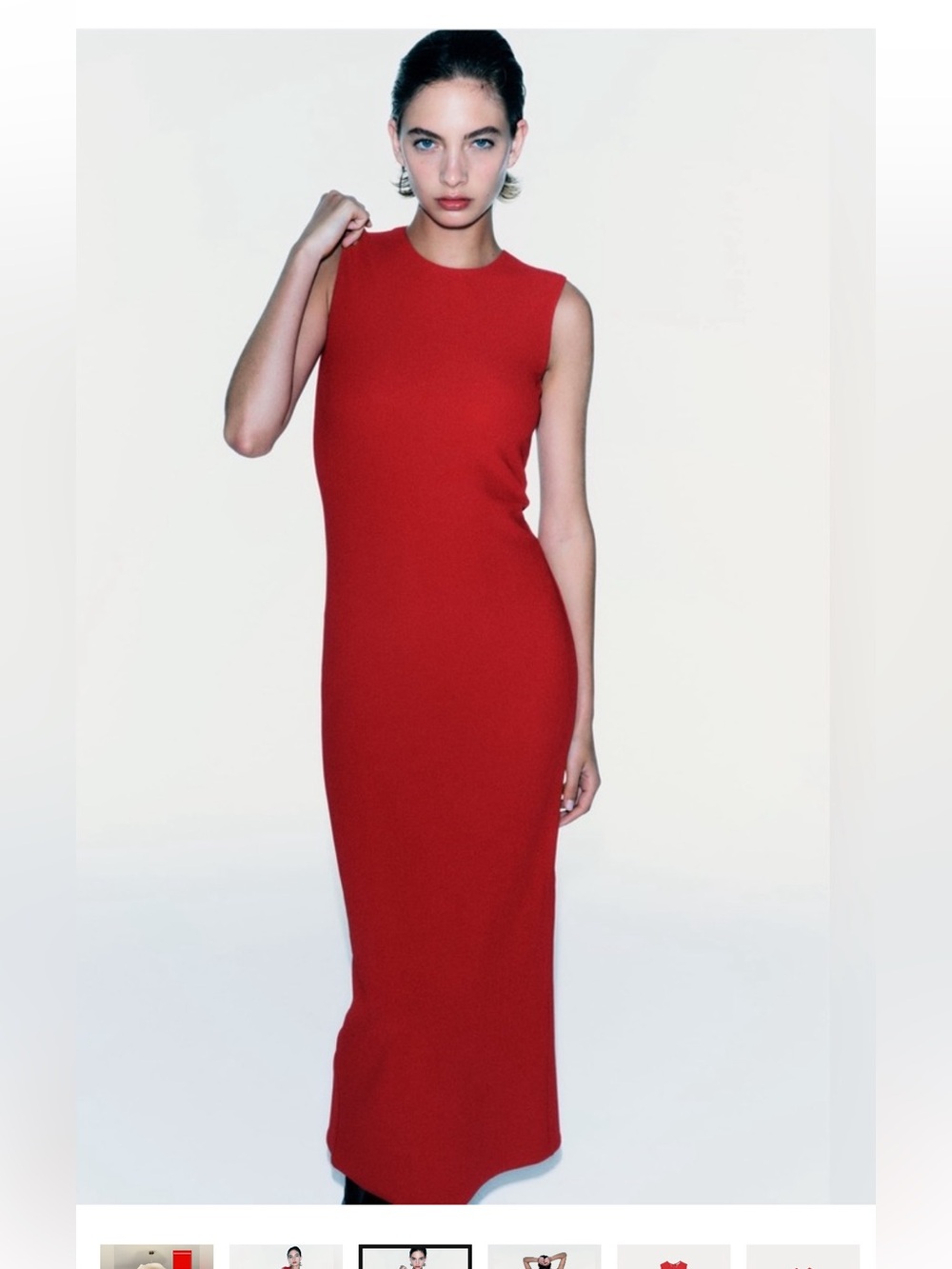 Zara BNWT Sleeveless Red Sheath Maxi Dress - Elegant Evening Silhouette